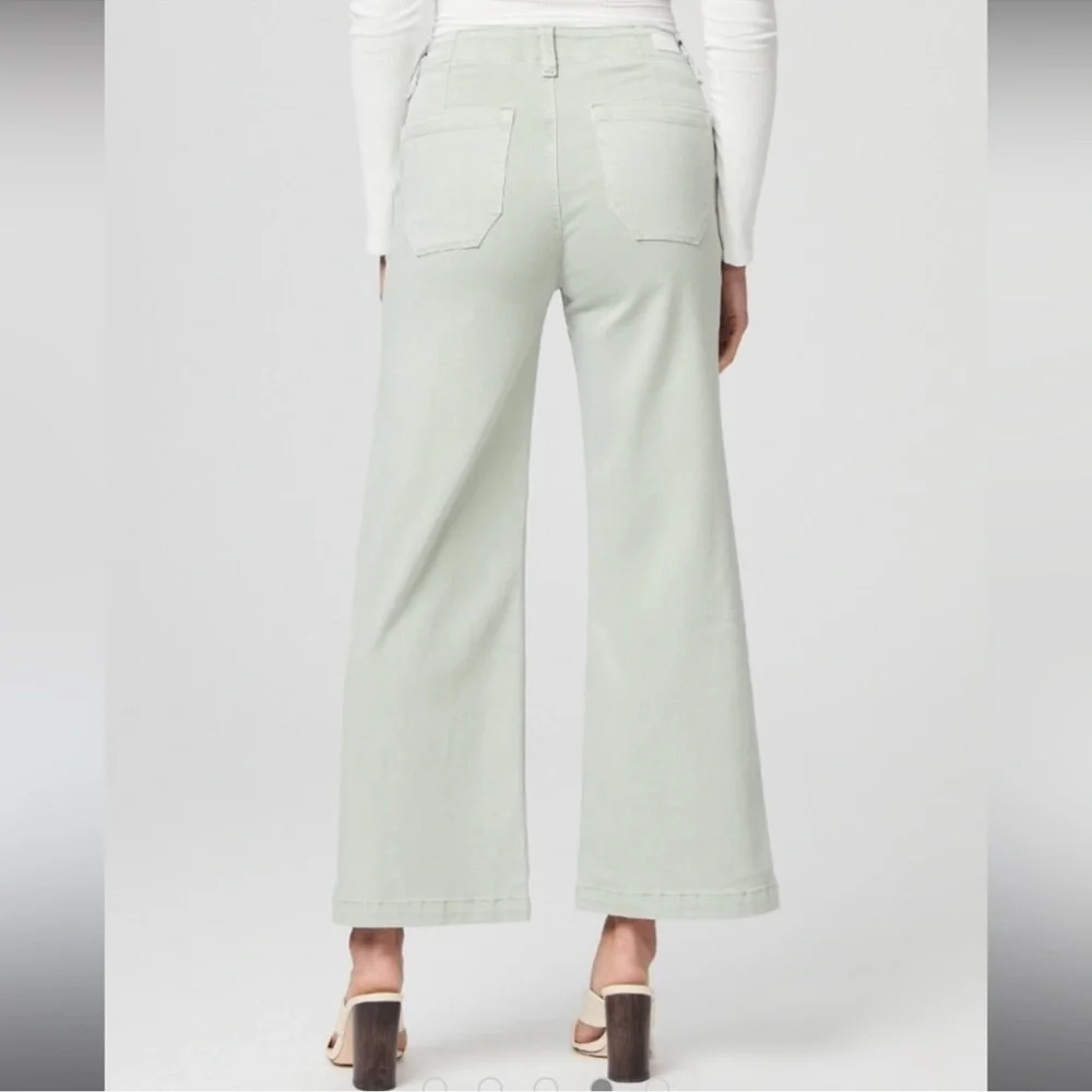 NWT PAIGE Carly High Rise Wide‎ Leg Jeans in Vintage Salty Sea Spring Summer
